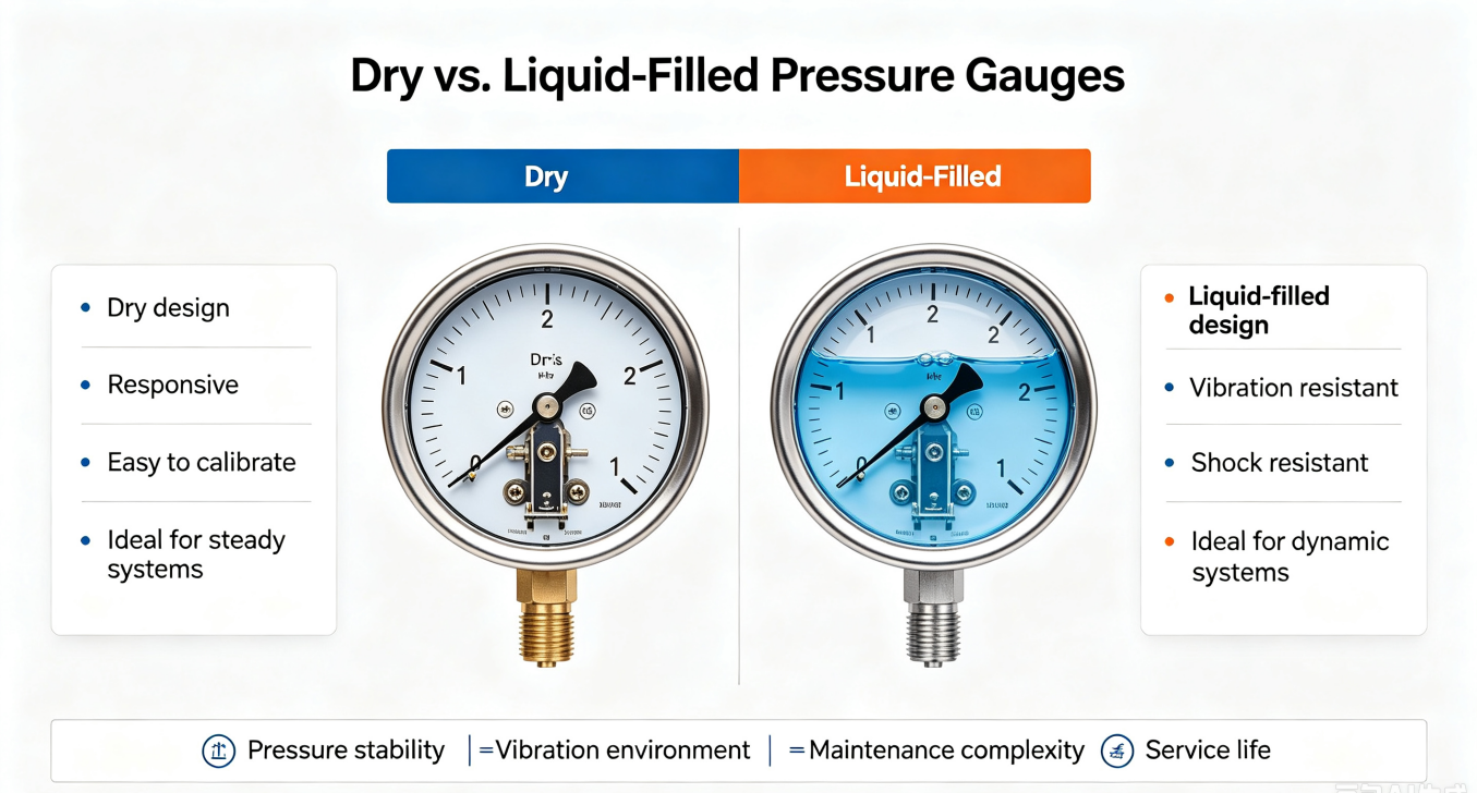 Dry vs. Liquid-Filled Pressure Gauges: Which One Do You Need?